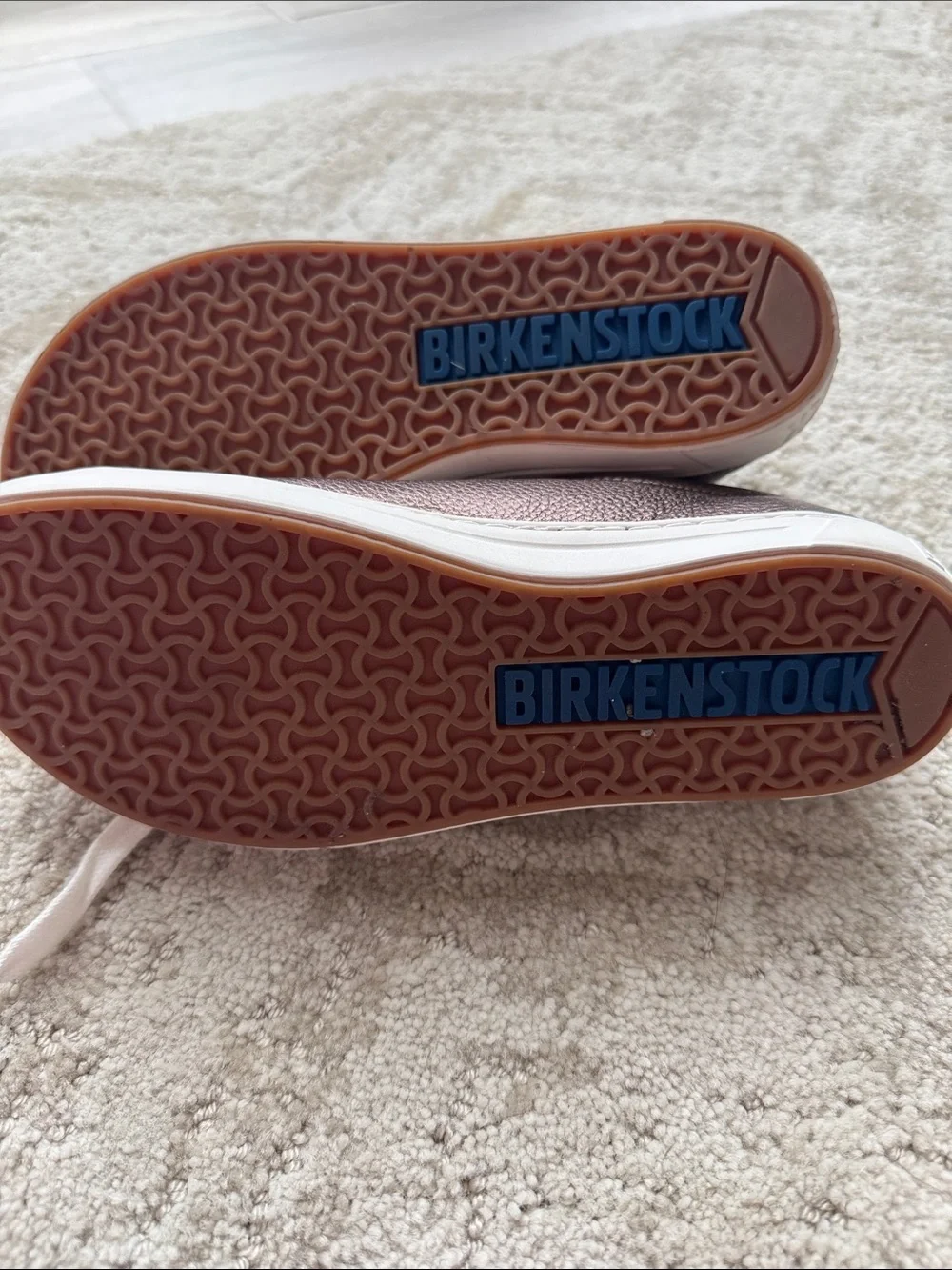 Birkenstock Bronze Metallic Low-Top Sneakers with White Laces